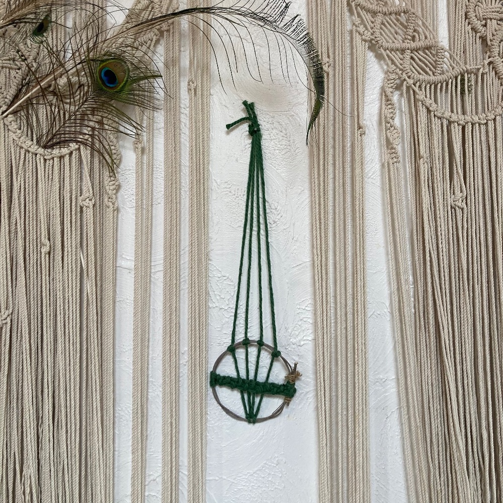 FourWinds Olive branch macrame weaving wall hanging handmade